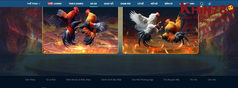 Chọn xem đá gà từ thanh menu